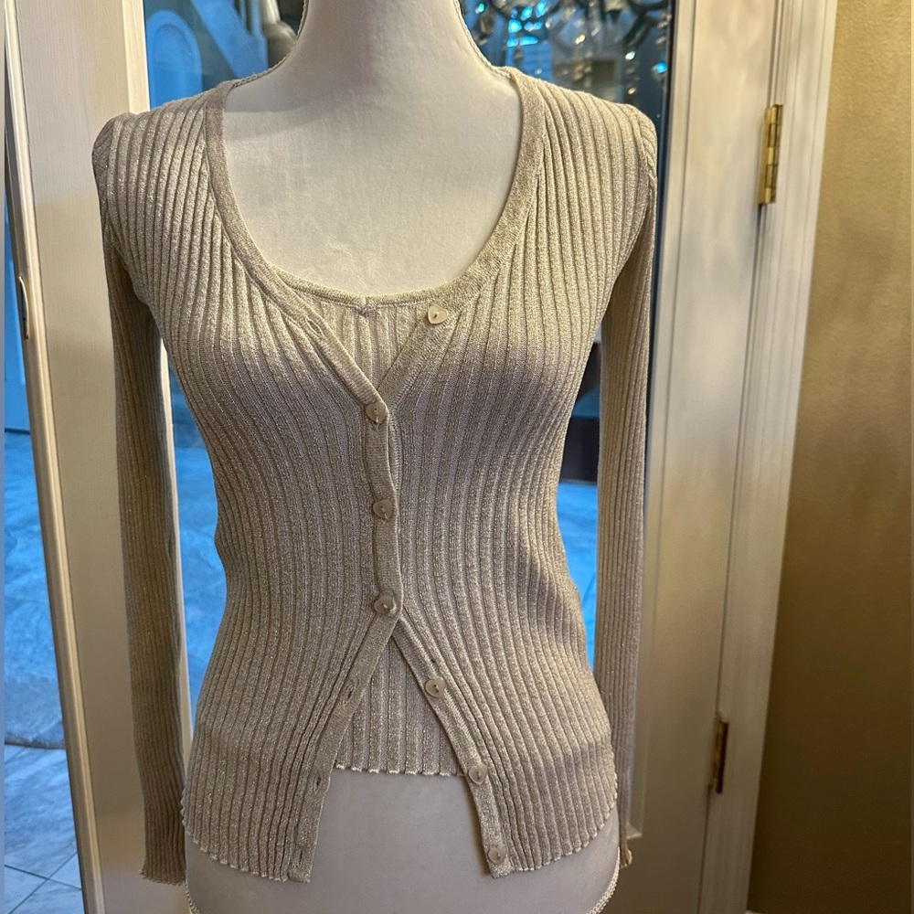 Molly Bracken Ivory Ribbed Cardigan